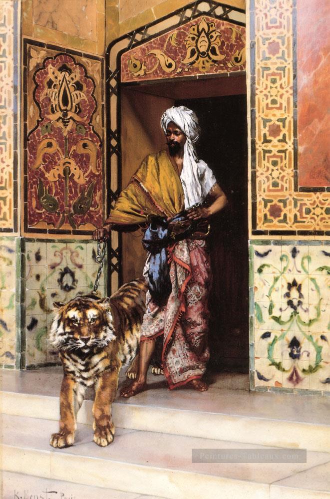 Les Pashas Favorite Tiger Arabe peintre Rudolf Ernst Peintures à l'huile